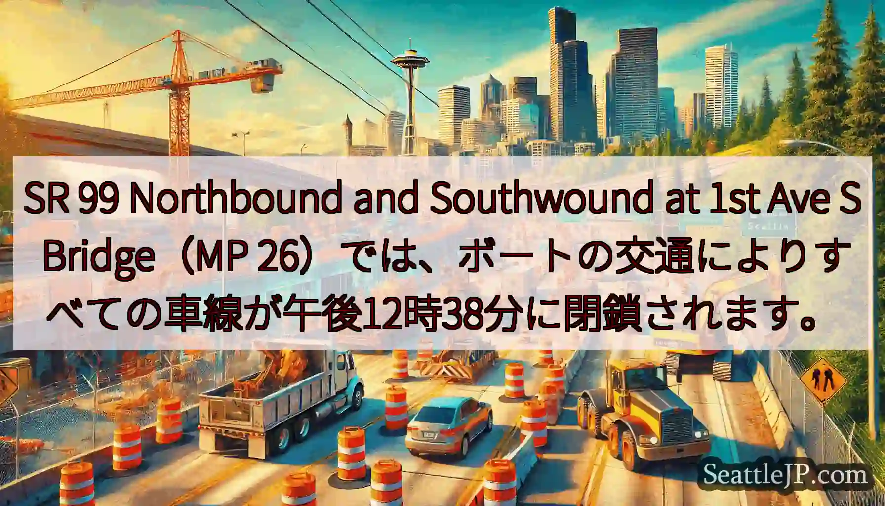 SR 99 Northbound and Southwound at 1st Ave S