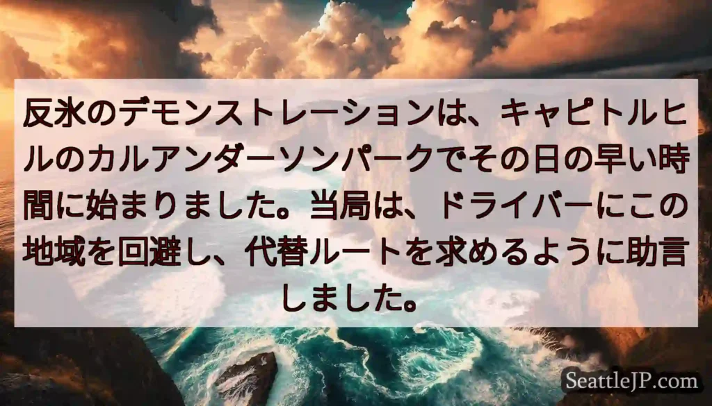 反氷のデモンストレーションは、キャピトルヒルのカルアンダーソンパークでその日の早い時間に始まりました