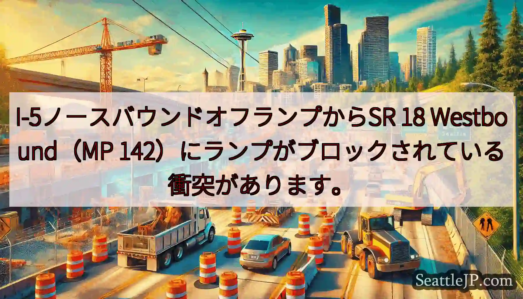 I-5ノースバウンドオフランプからSR 18 Westbound（MP