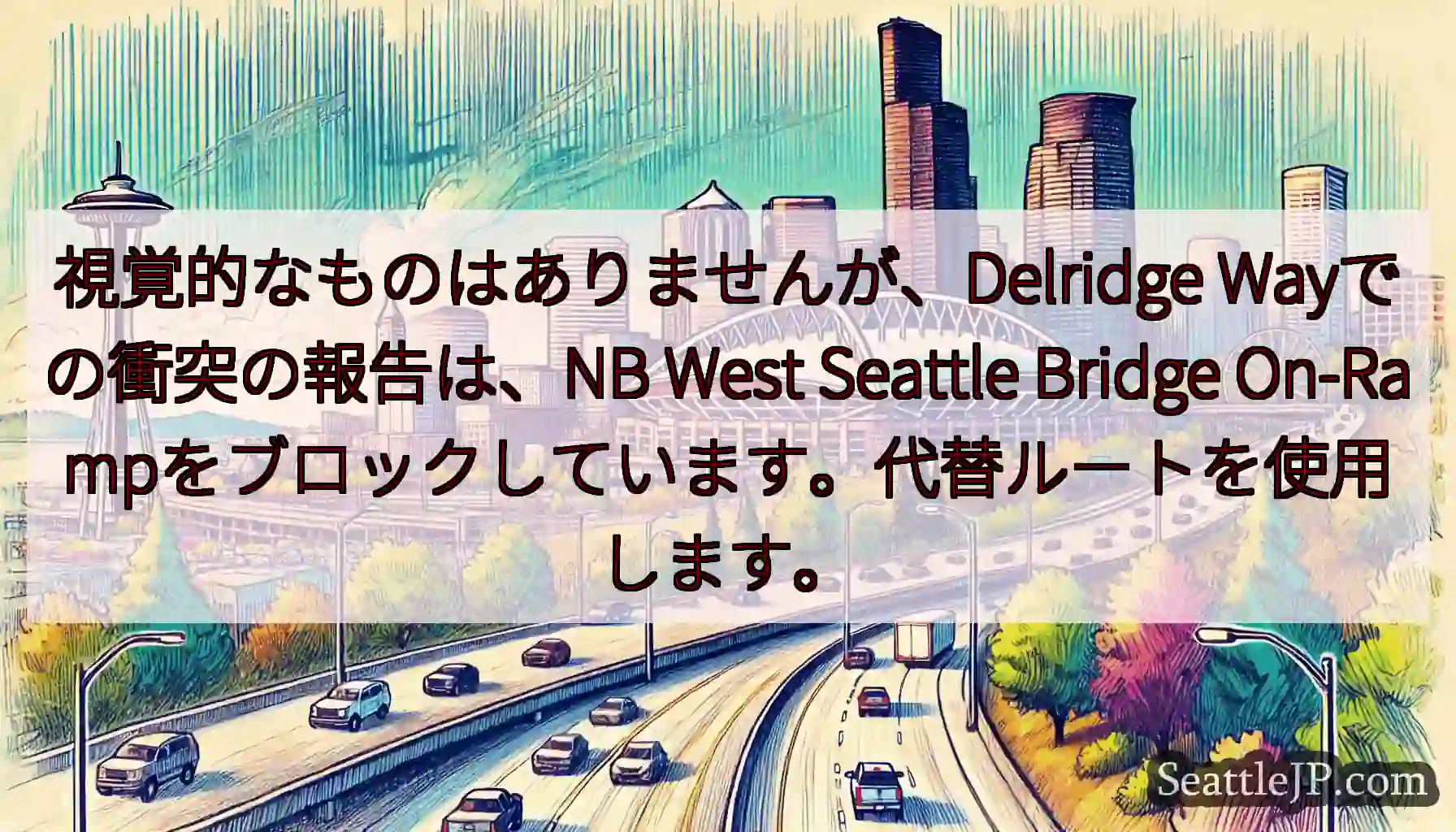 視覚的なものはありませんが、Delridge Wayでの衝突の報告は、NB West