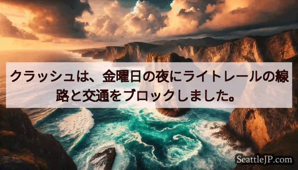 クラッシュは、金曜日の夜にライトレールの線路と交通をブロックしました。