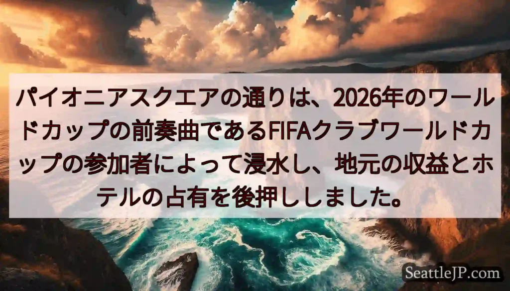 パイオニアスクエアの通りは、2026年のワールドカップの前奏曲であるFIFAクラブワールドカップの参