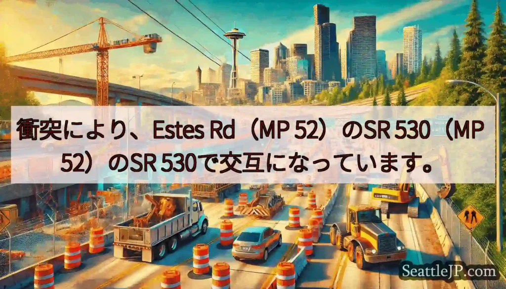 衝突により、Estes Rd（MP 52）のSR 530（MP 52）のSR