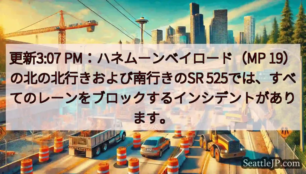 更新3:07 PM：ハネムーンベイロード（MP 19）の北の北行きおよび南行きのSR