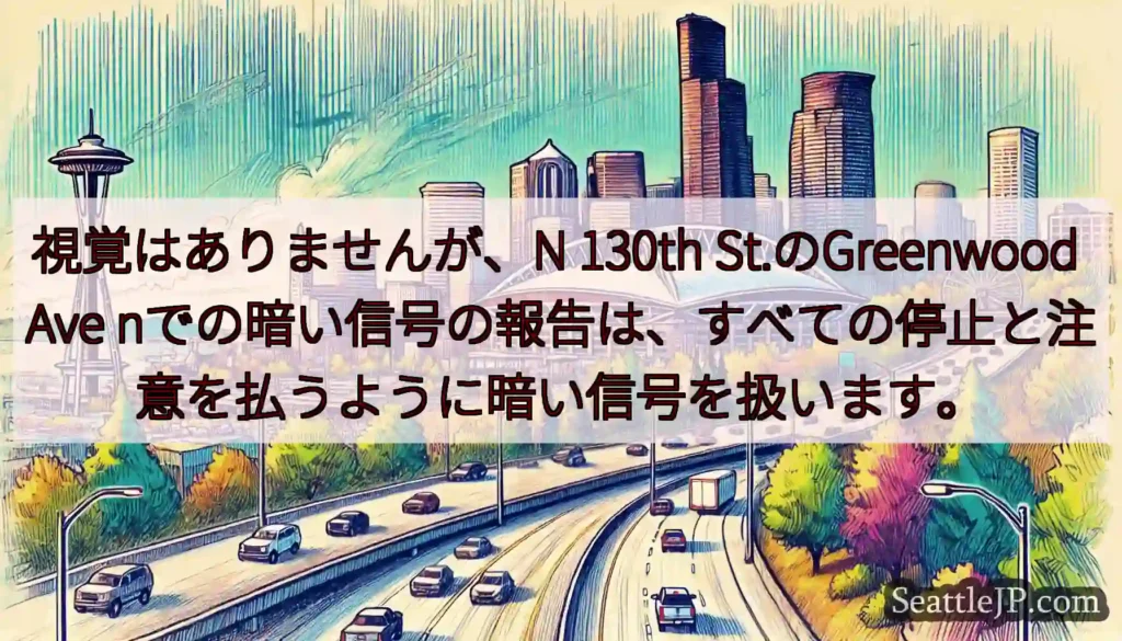 視覚はありませんが、N 130th St.のGreenwood Ave