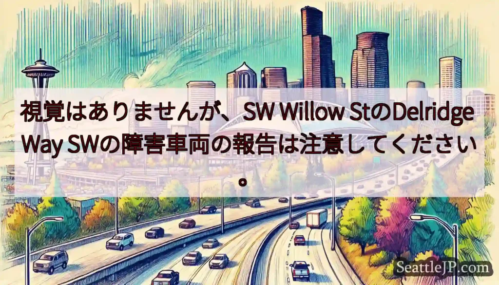 視覚はありませんが、SW Willow StのDelridge Way