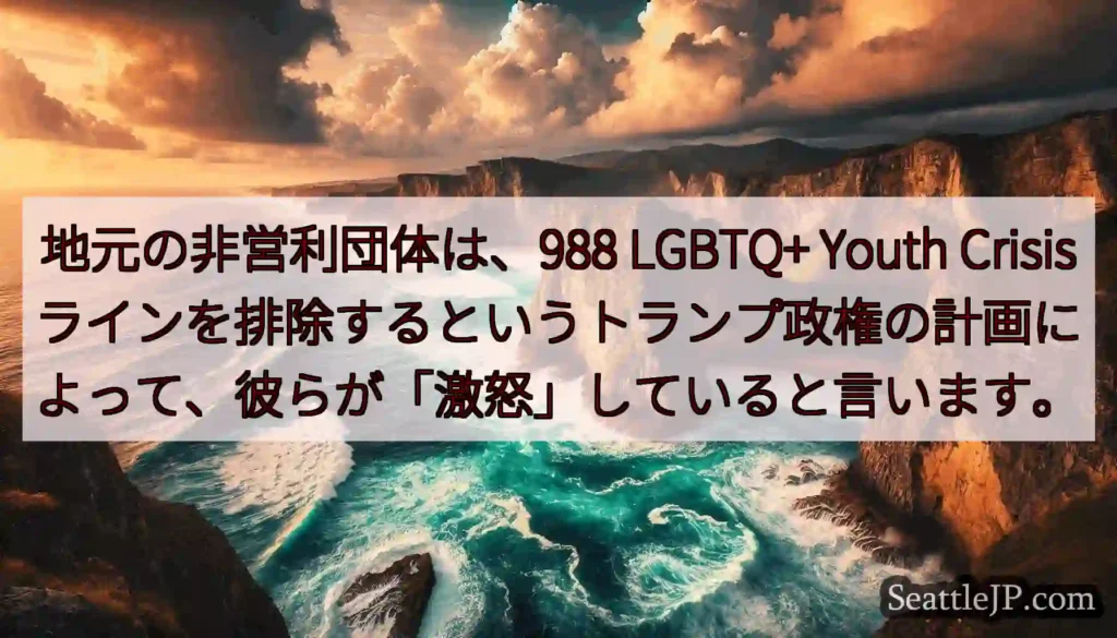地元の非営利団体は、988 LGBTQ+ Youth