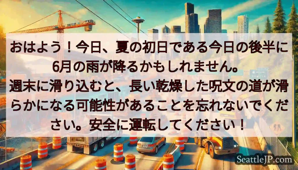 おはよう！今日、夏の初日である今日の後半に6月の雨が降るかもしれません。