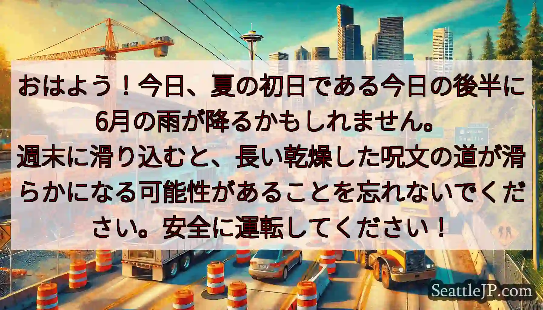 おはよう！今日、夏の初日である今日の後半に6月の雨が降るかもしれません。