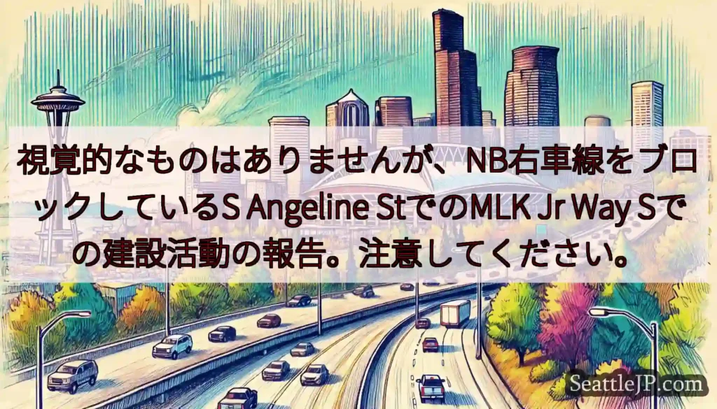 視覚的なものはありませんが、NB右車線をブロックしているS Angeline StでのMLK Jr