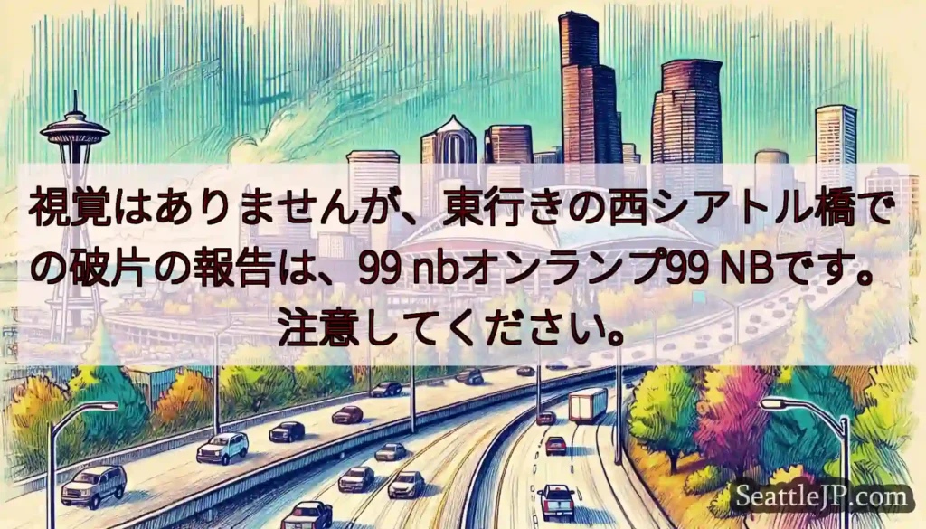 視覚はありませんが、東行きの西シアトル橋での破片の報告は、99 nbオンランプ99