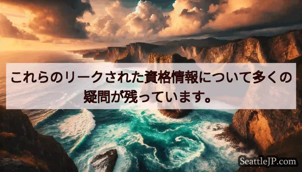 これらのリークされた資格情報について多くの疑問が残っています。