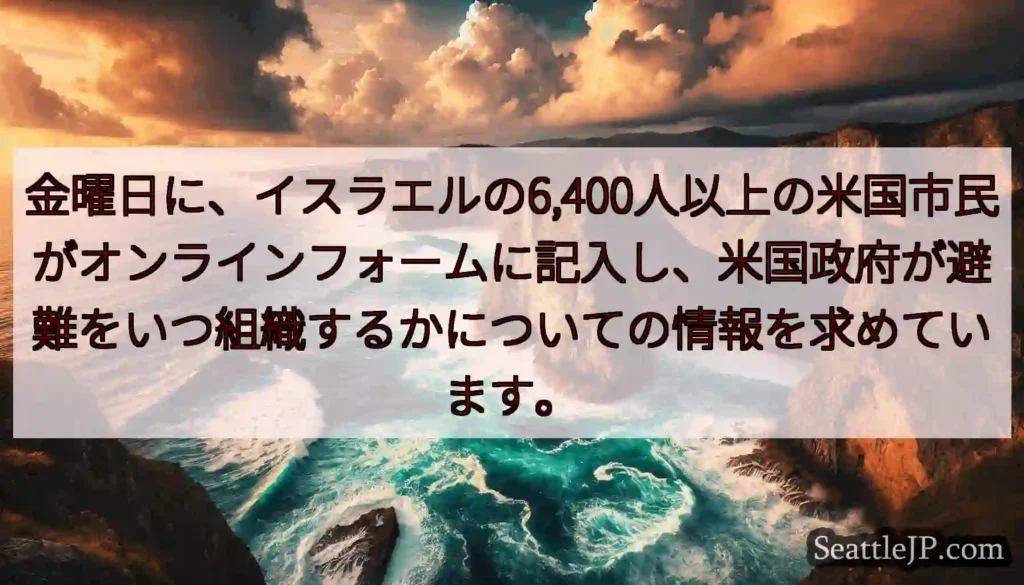 金曜日に、イスラエルの6,400人以上の米国市民がオンラインフォームに記入し、米国政府が避難をいつ組