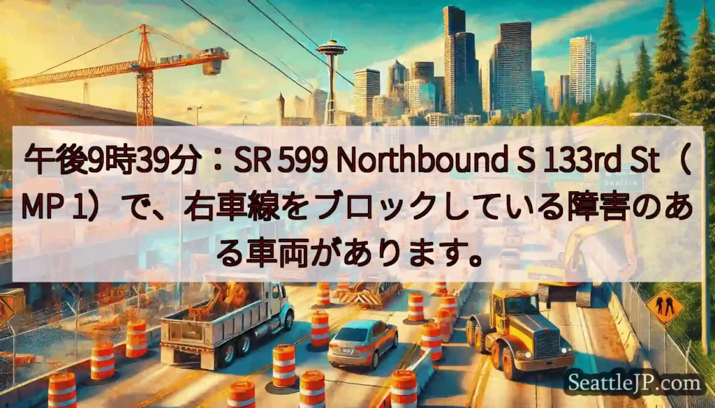 午後9時39分：SR 599 Northbound S 133rd St（MP