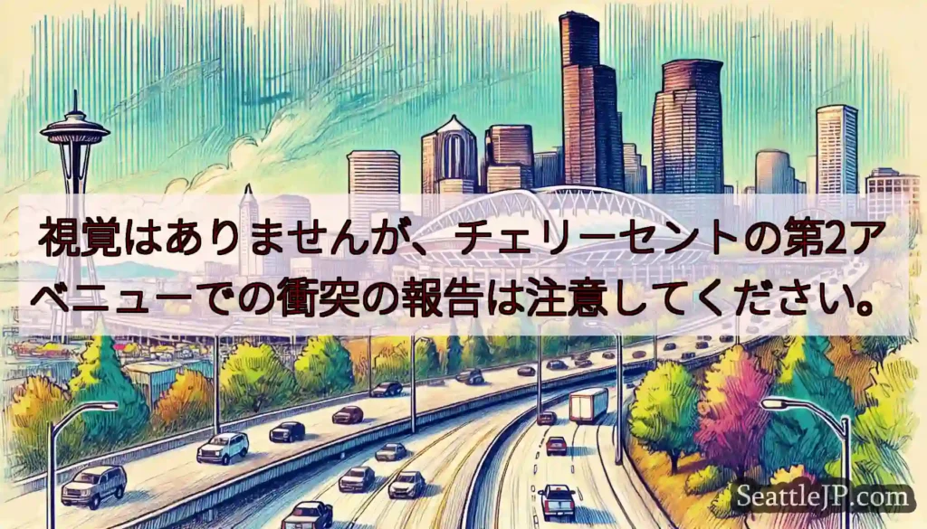 視覚はありませんが、チェリーセントの第2アベニューでの衝突の報告は注意してください。