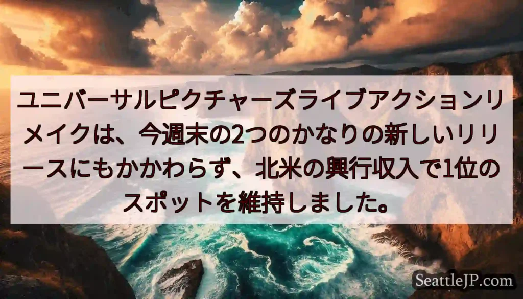 ユニバーサルピクチャーズライブアクションリメイクは、今週末の2つのかなりの新しいリリースにもかかわら