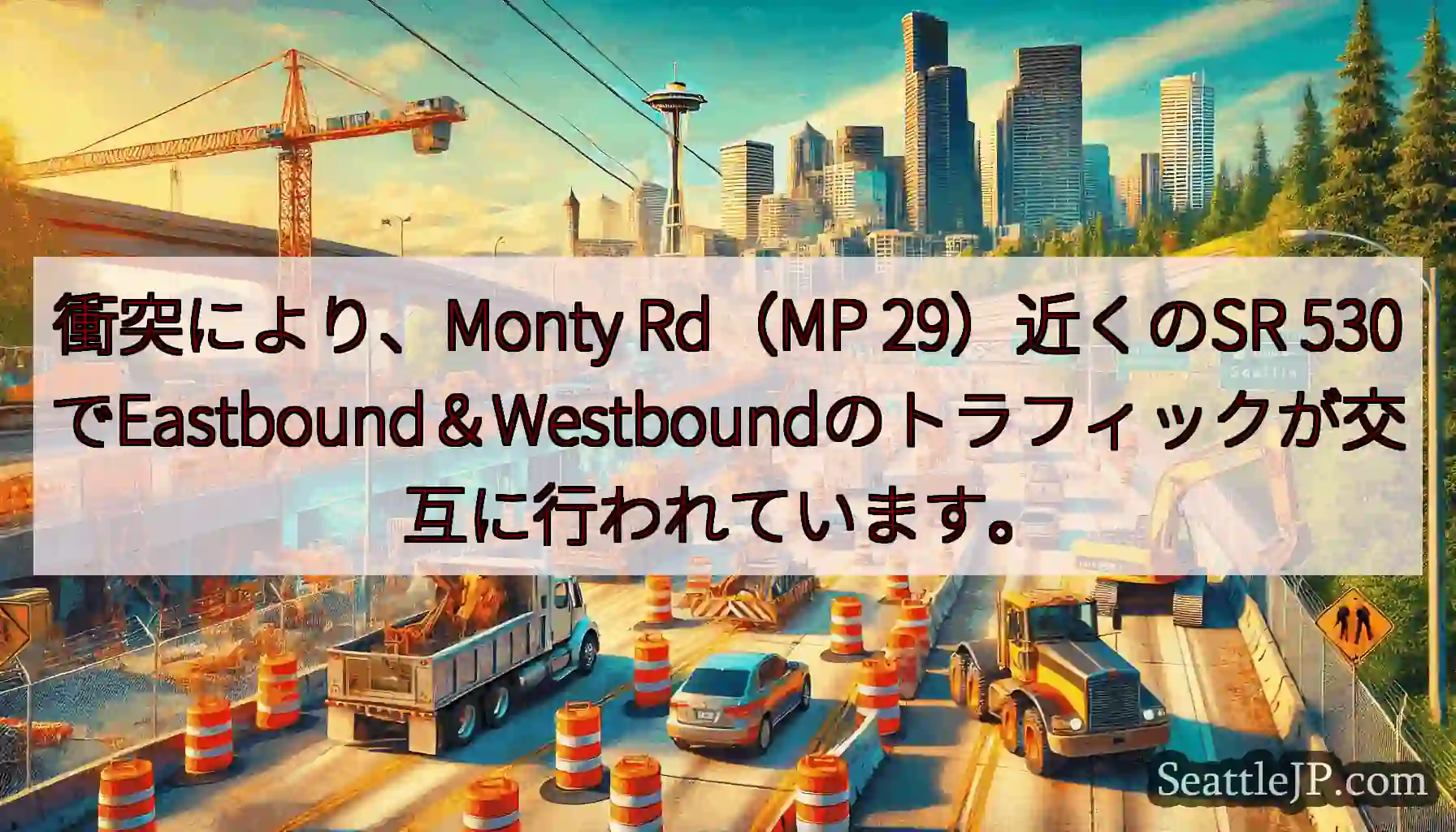 衝突により、Monty Rd（MP 29）近くのSR