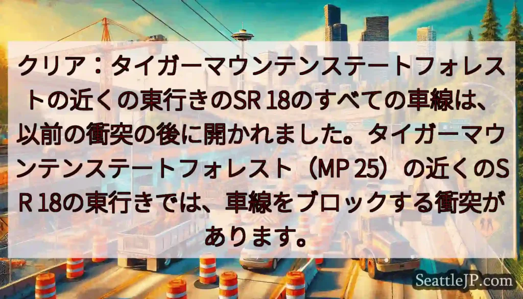 クリア：タイガーマウンテンステートフォレストの近くの東行きのSR