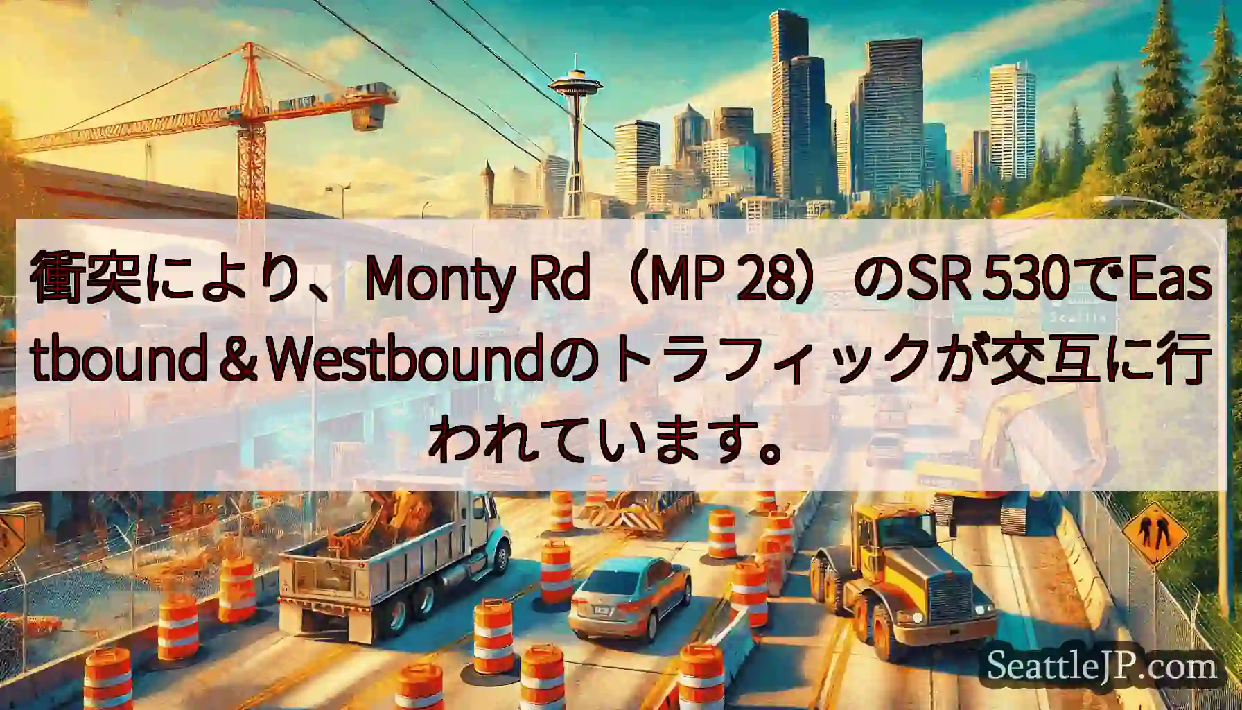 衝突により、Monty Rd（MP 28）のSR