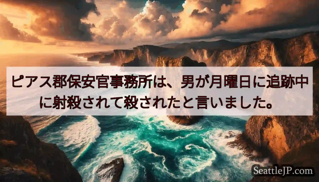 ピアス郡保安官事務所は、男が月曜日に追跡中に射殺されて殺されたと言いました。