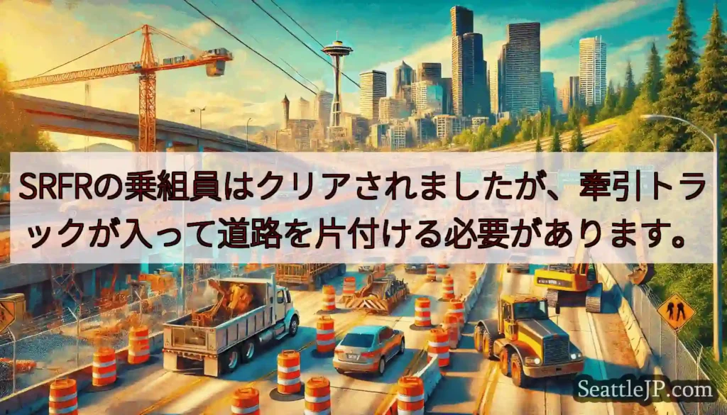 SRFRの乗組員はクリアされましたが、牽引トラックが入って道路を片付ける必要があります。