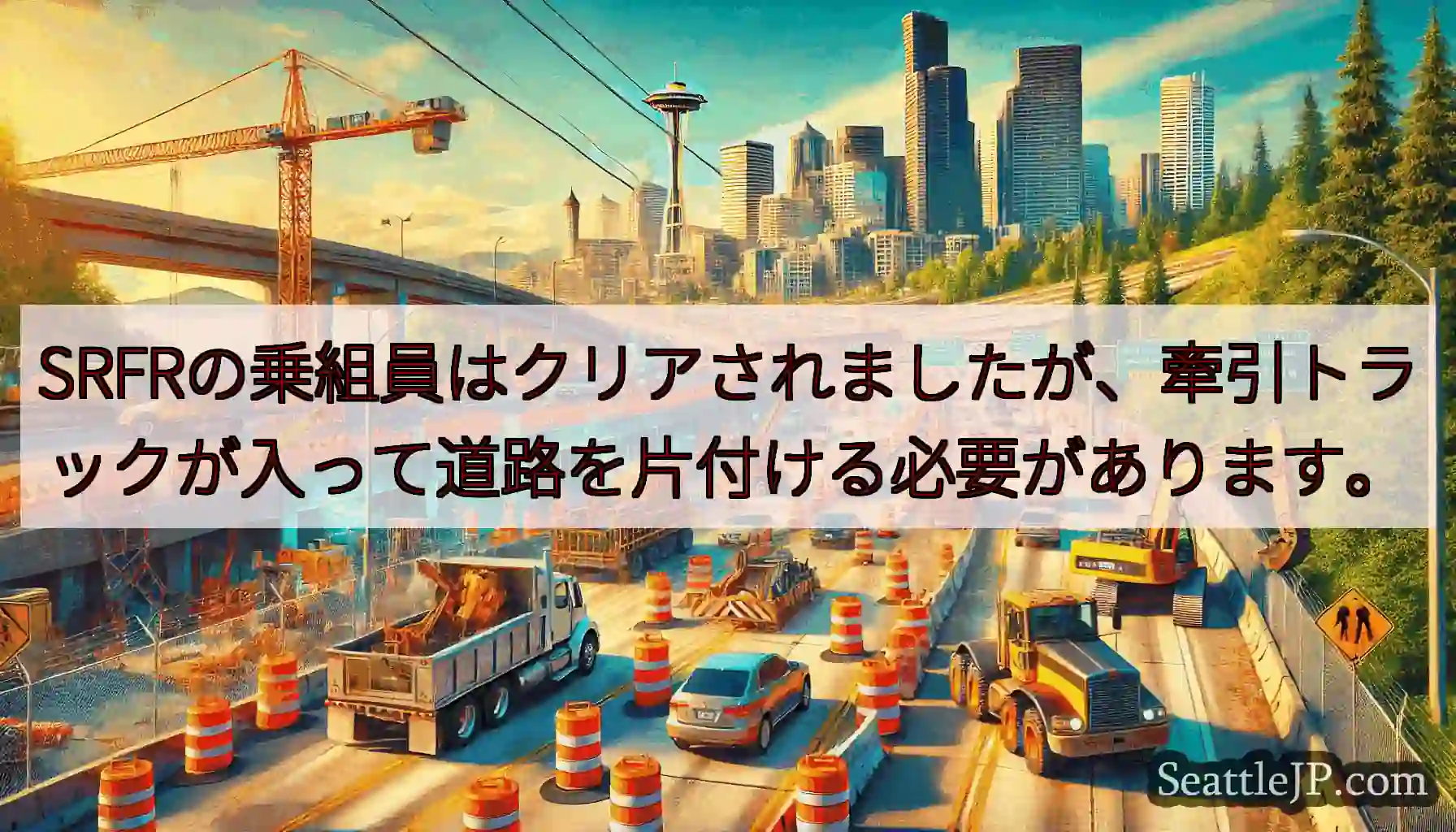 SRFRの乗組員はクリアされましたが、牽引トラックが入って道路を片付ける必要があります。