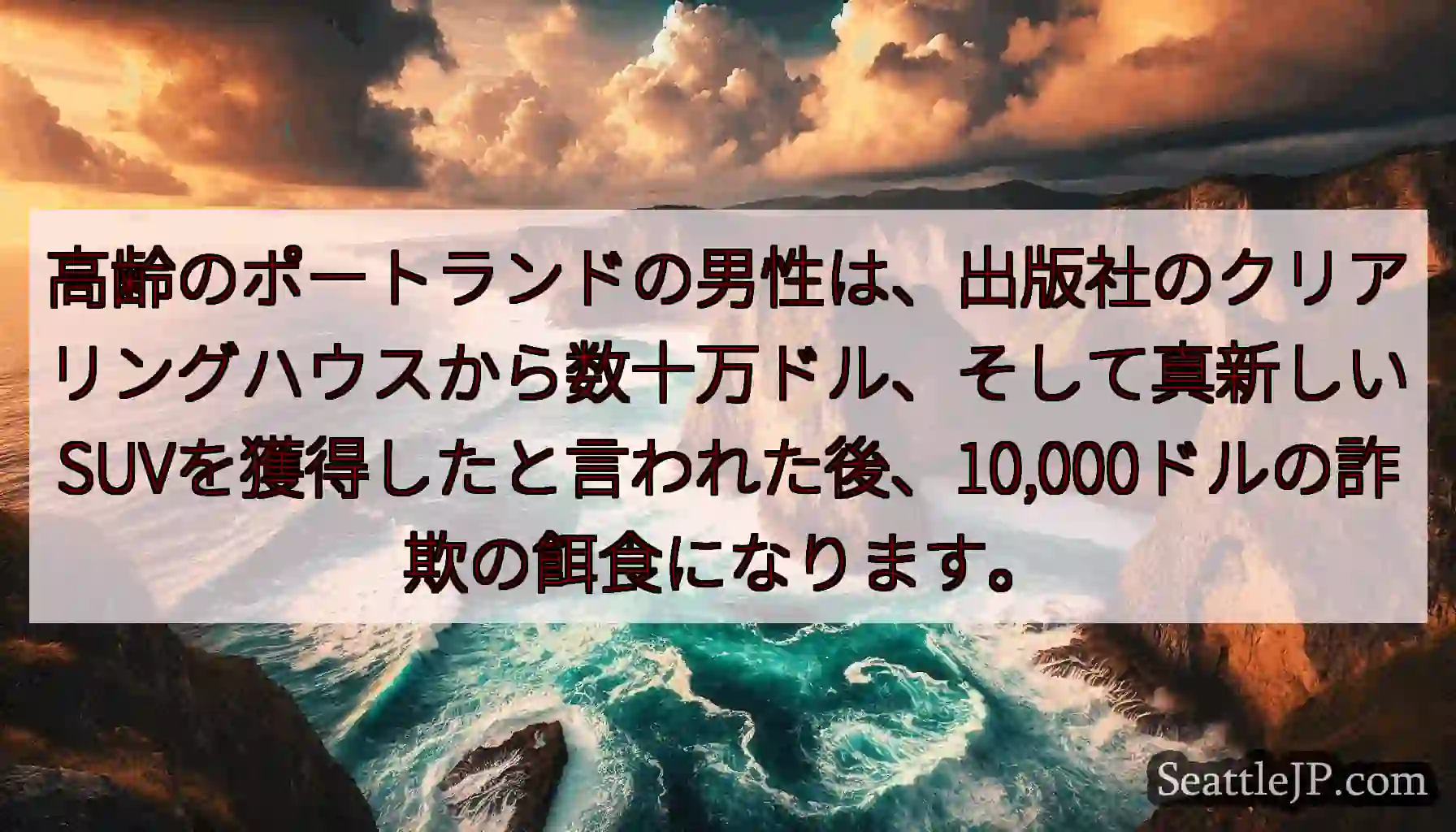 高齢のポートランドの男性は、出版社のクリアリングハウスから数十万ドル、そして真新しいSUVを獲得した