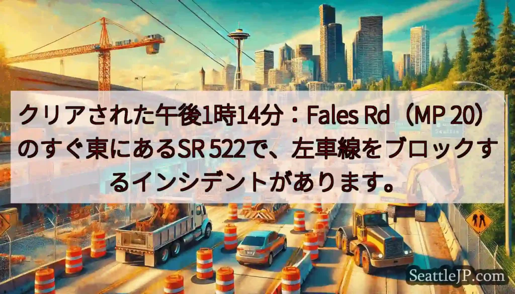 クリアされた午後1時14分：Fales Rd（MP 20）のすぐ東にあるSR