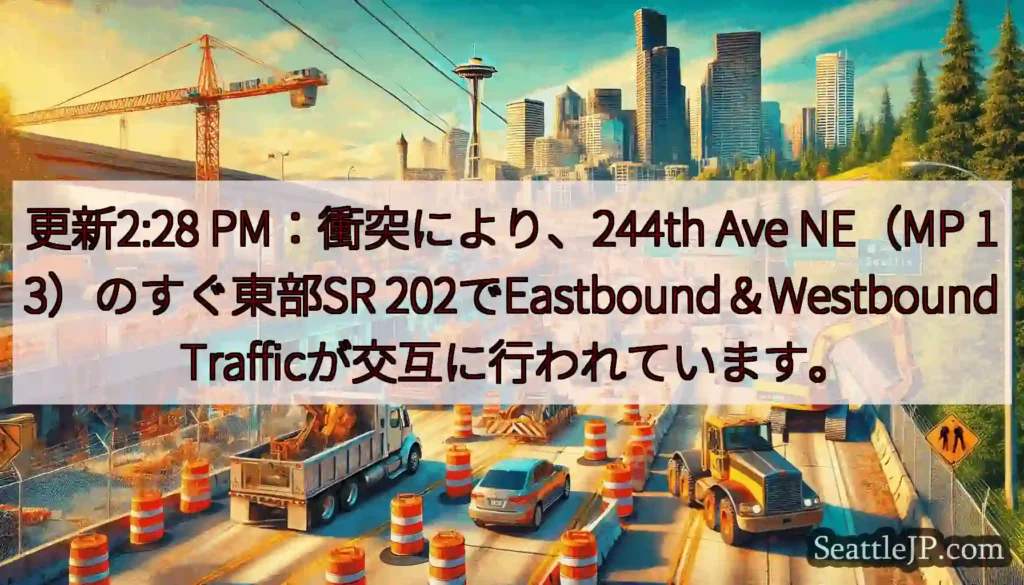 更新2:28 PM：衝突により、244th Ave NE（MP 13）のすぐ東部SR