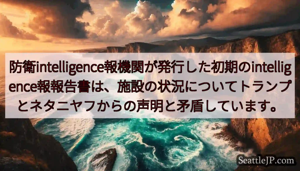 防衛intelligence報機関が発行した初期のintelligence報報告書は、施設の状況につ