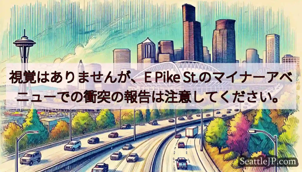視覚はありませんが、E Pike St.のマイナーアベニューでの衝突の報告は注意してください。