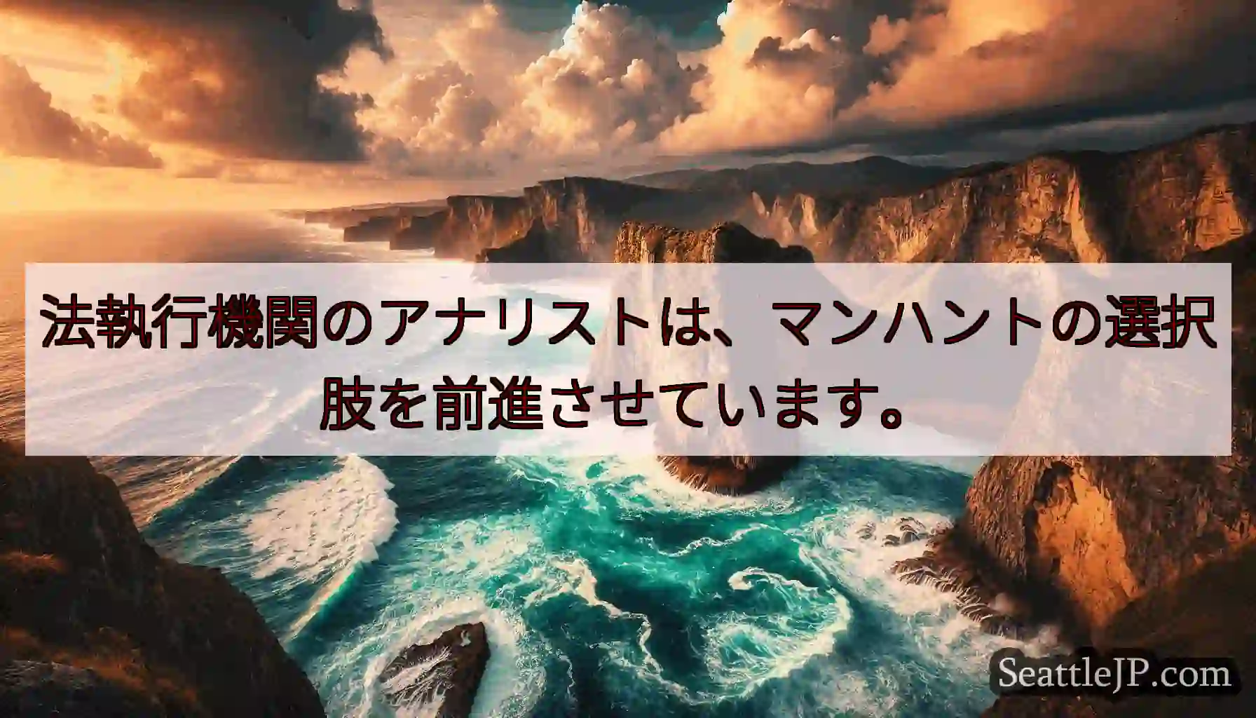 法執行機関のアナリストは、マンハントの選択肢を前進させています。