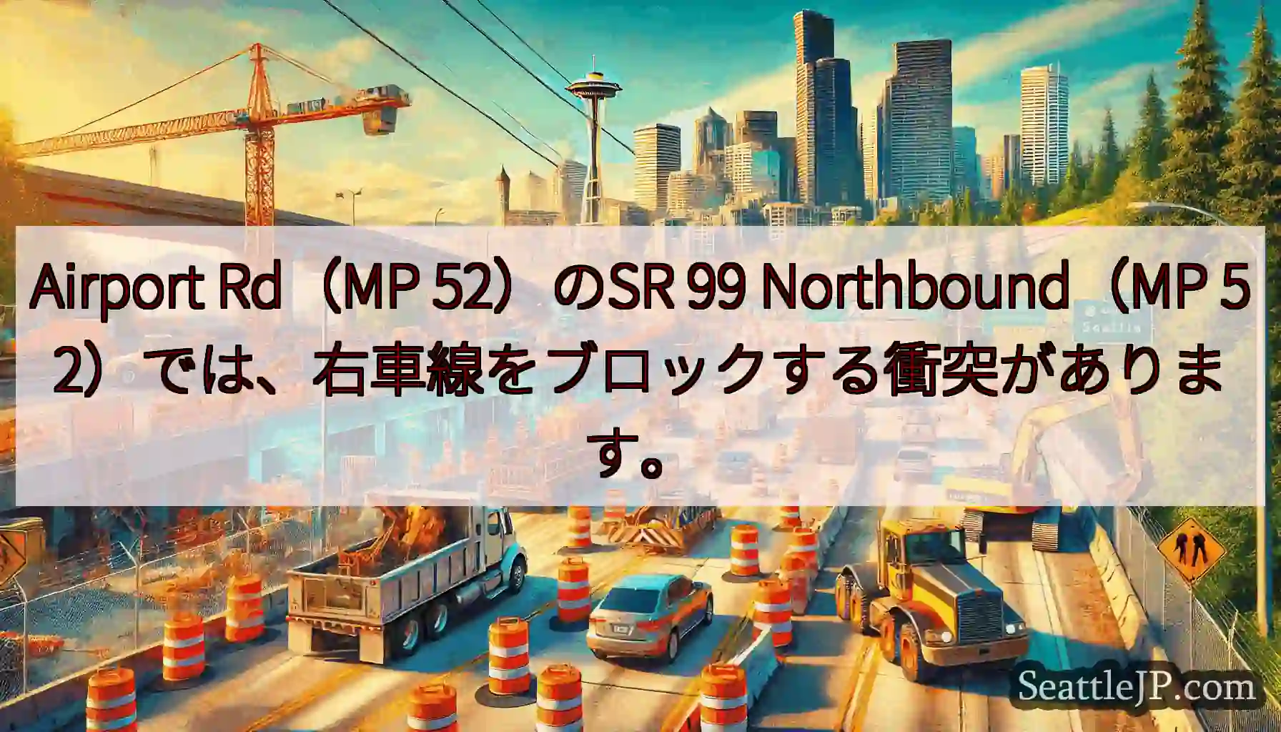 Airport Rd（MP 52）のSR 99 Northbound（MP