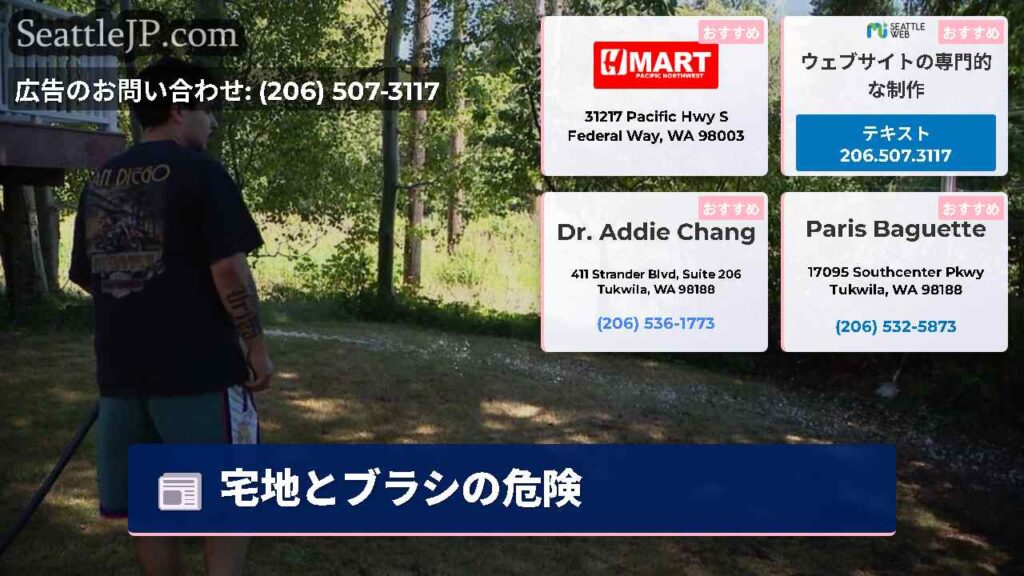 宅地とブラシの危険