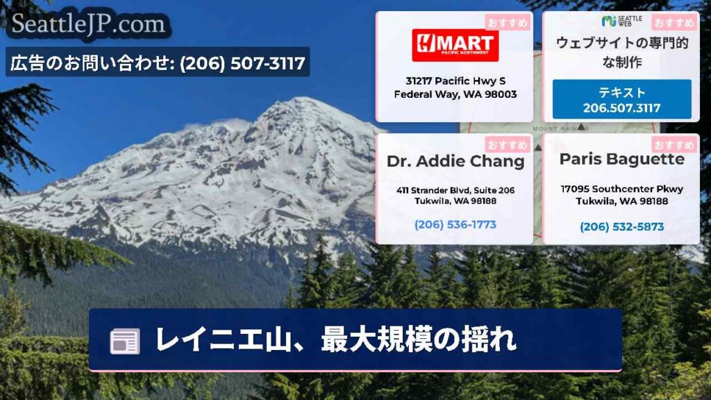 レイニエ山、最大規模の揺れ