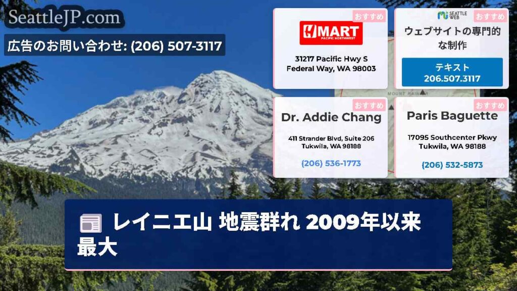 レイニエ山 地震群れ 2009年以来最大