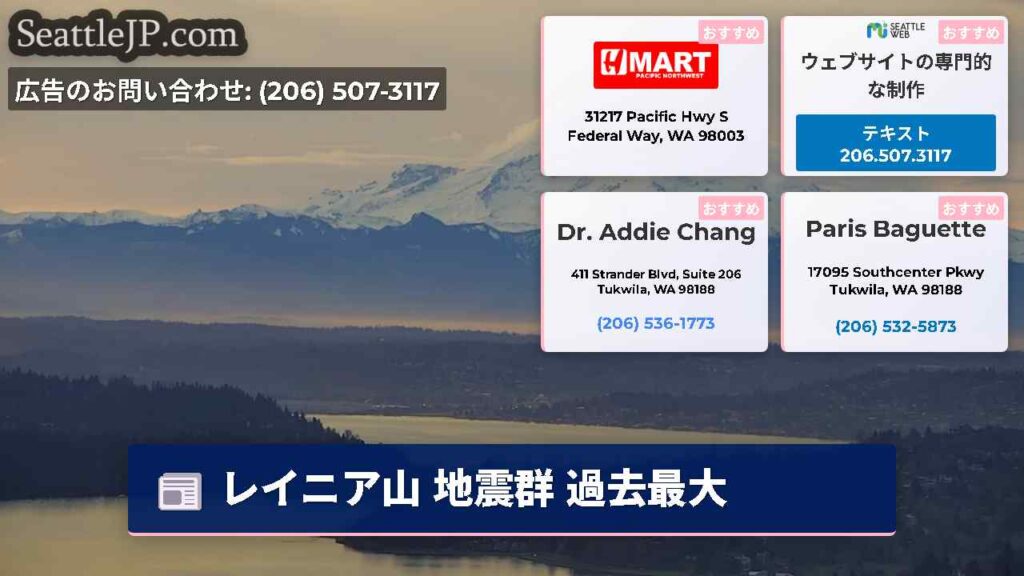 レイニア山 地震群 過去最大
