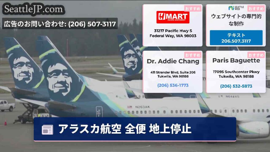 アラスカ航空 全便 地上停止