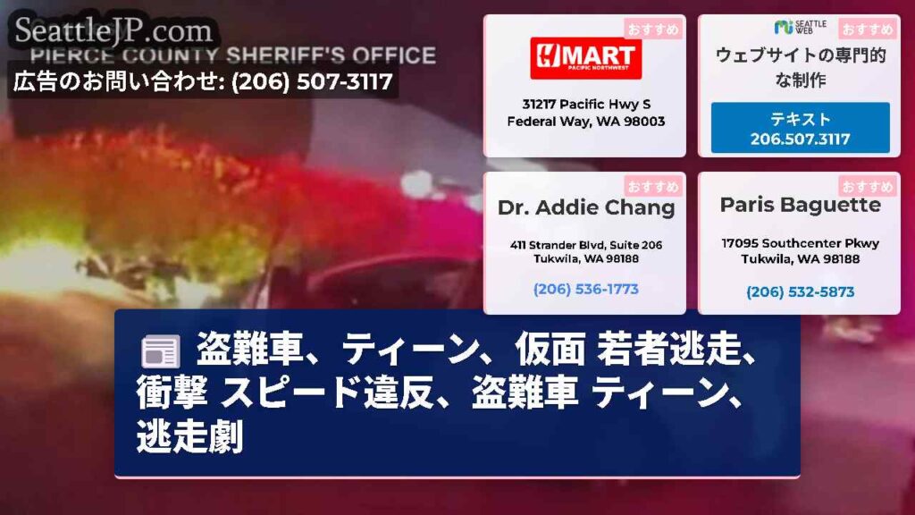 盗難車、ティーン、仮面 若者逃走、衝撃 スピード違反、盗難車 ティーン、逃走劇