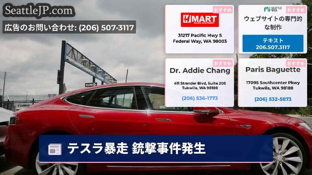 テスラ暴走 銃撃事件発生