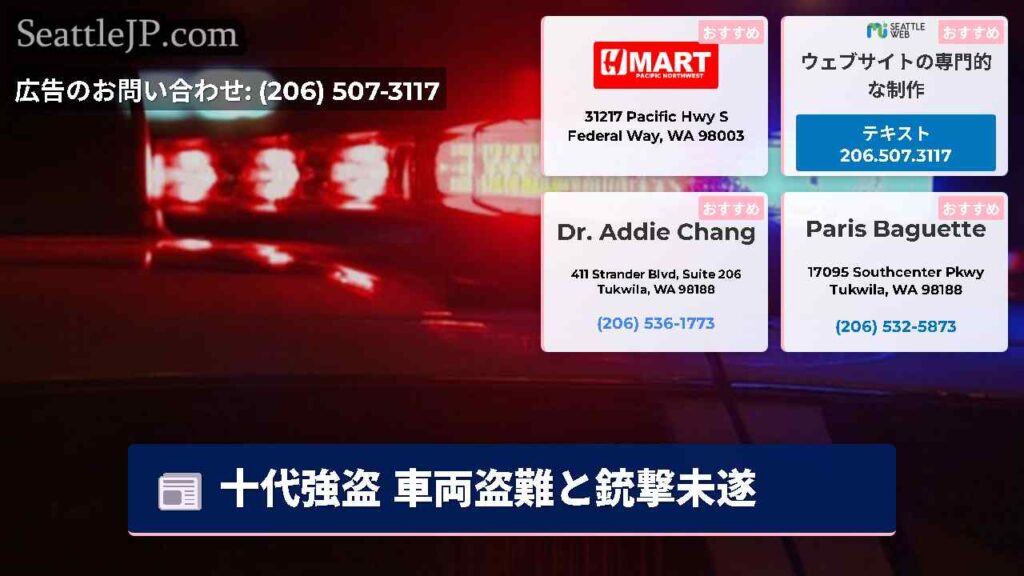 十代強盗 車両盗難と銃撃未遂
