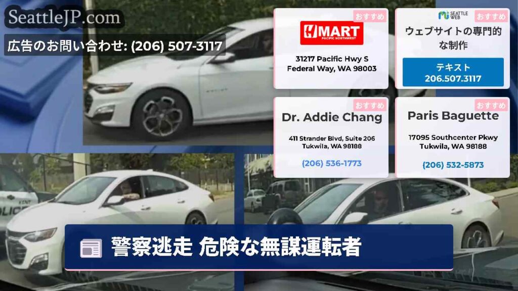 警察逃走 危険な無謀運転者