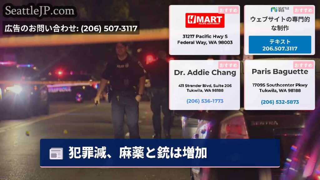 犯罪減、麻薬と銃は増加