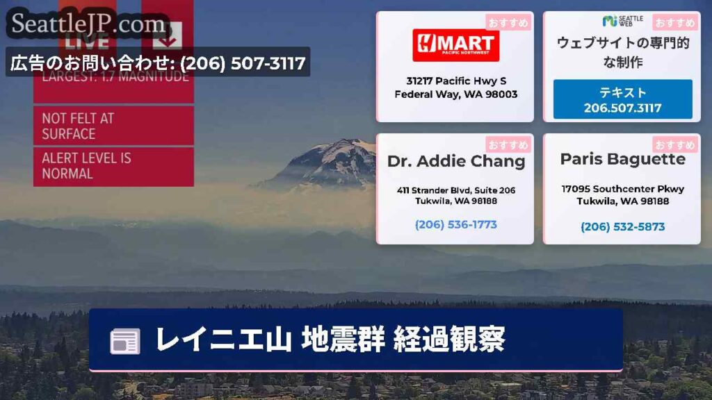 レイニエ山 地震群 経過観察
