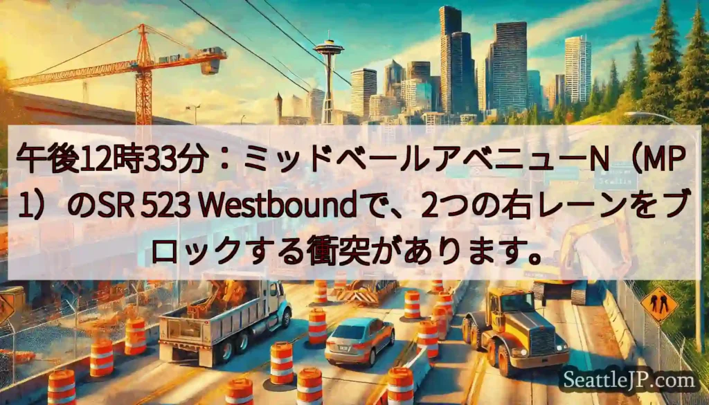 午後12時33分：ミッドベールアベニューN（MP 1）のSR 523
