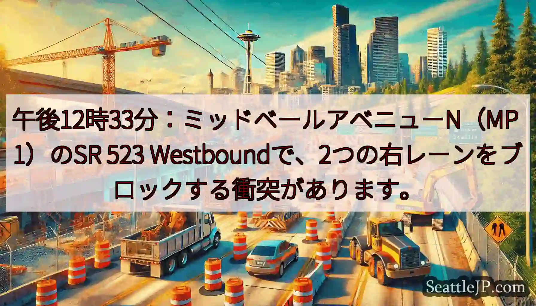 午後12時33分：ミッドベールアベニューN（MP 1）のSR 523