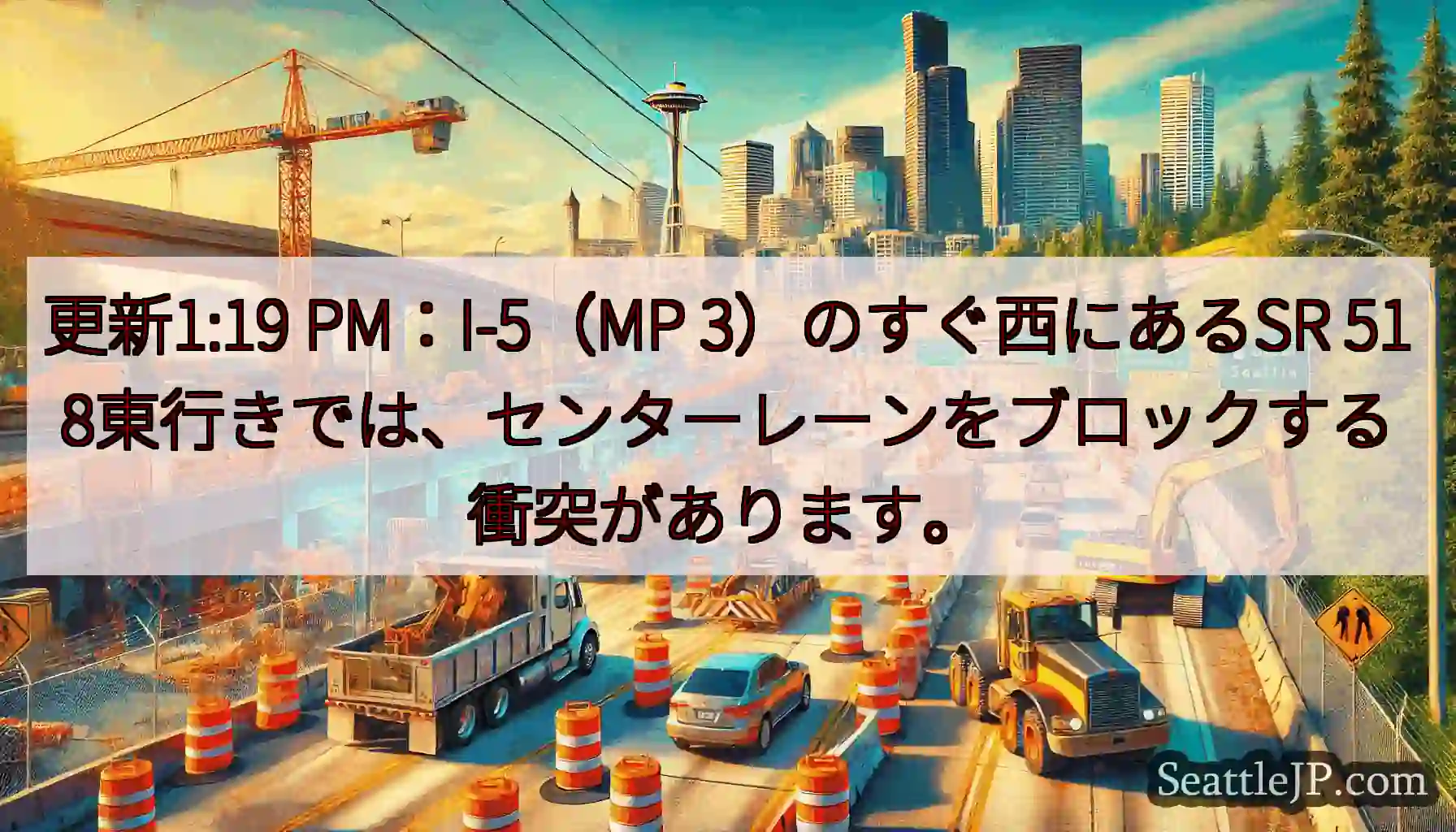 更新1:19 PM：I-5（MP 3）のすぐ西にあるSR