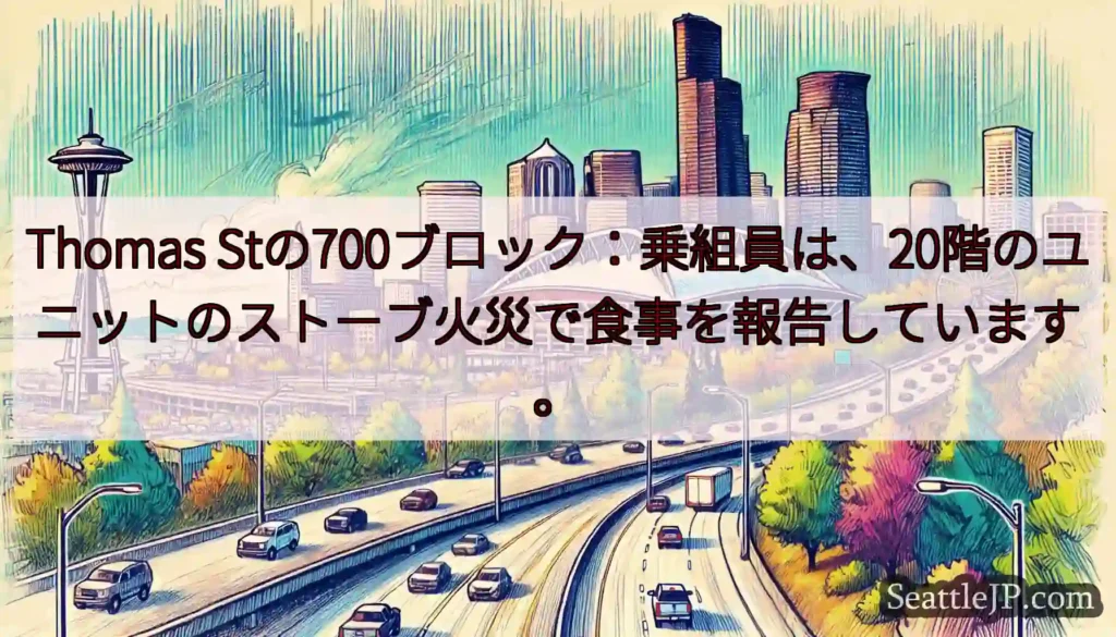 Thomas Stの700ブロック：乗組員は、20階のユニットのストーブ火災で食事を報告しています。