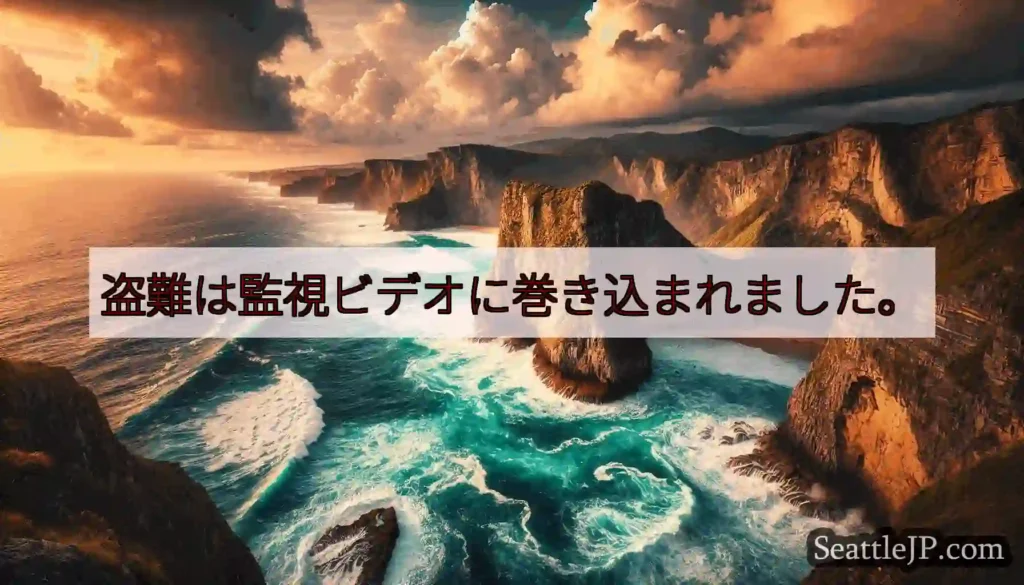 盗難は監視ビデオに巻き込まれました。