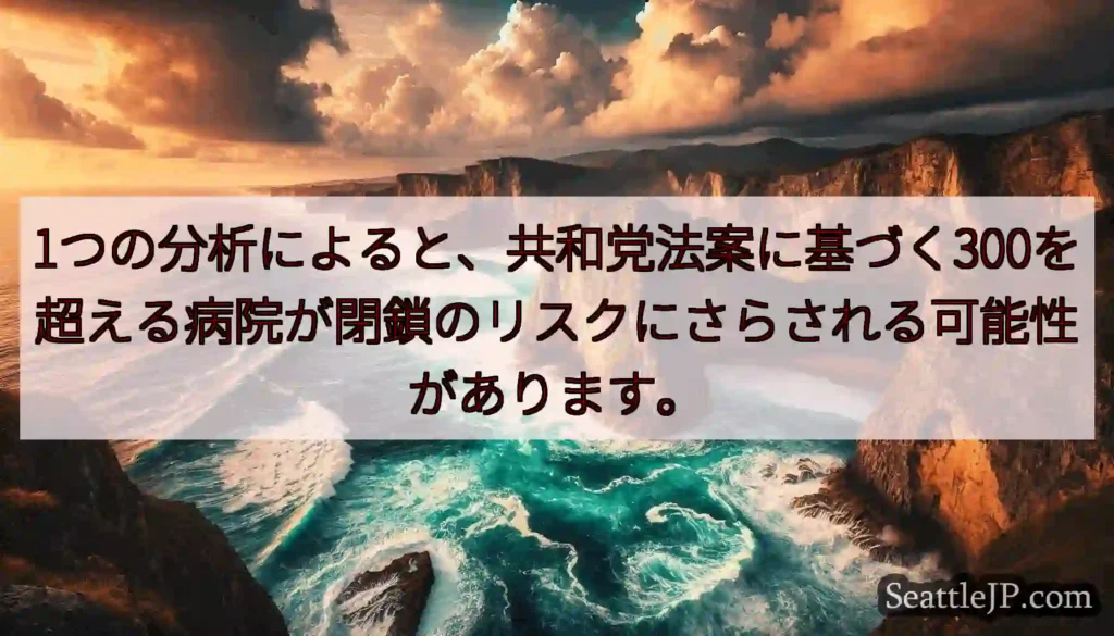 1つの分析によると、共和党法案に基づく300を超える病院が閉鎖のリスクにさらされる可能性があります。